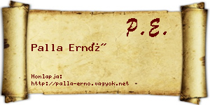 Palla Ernő névjegykártya